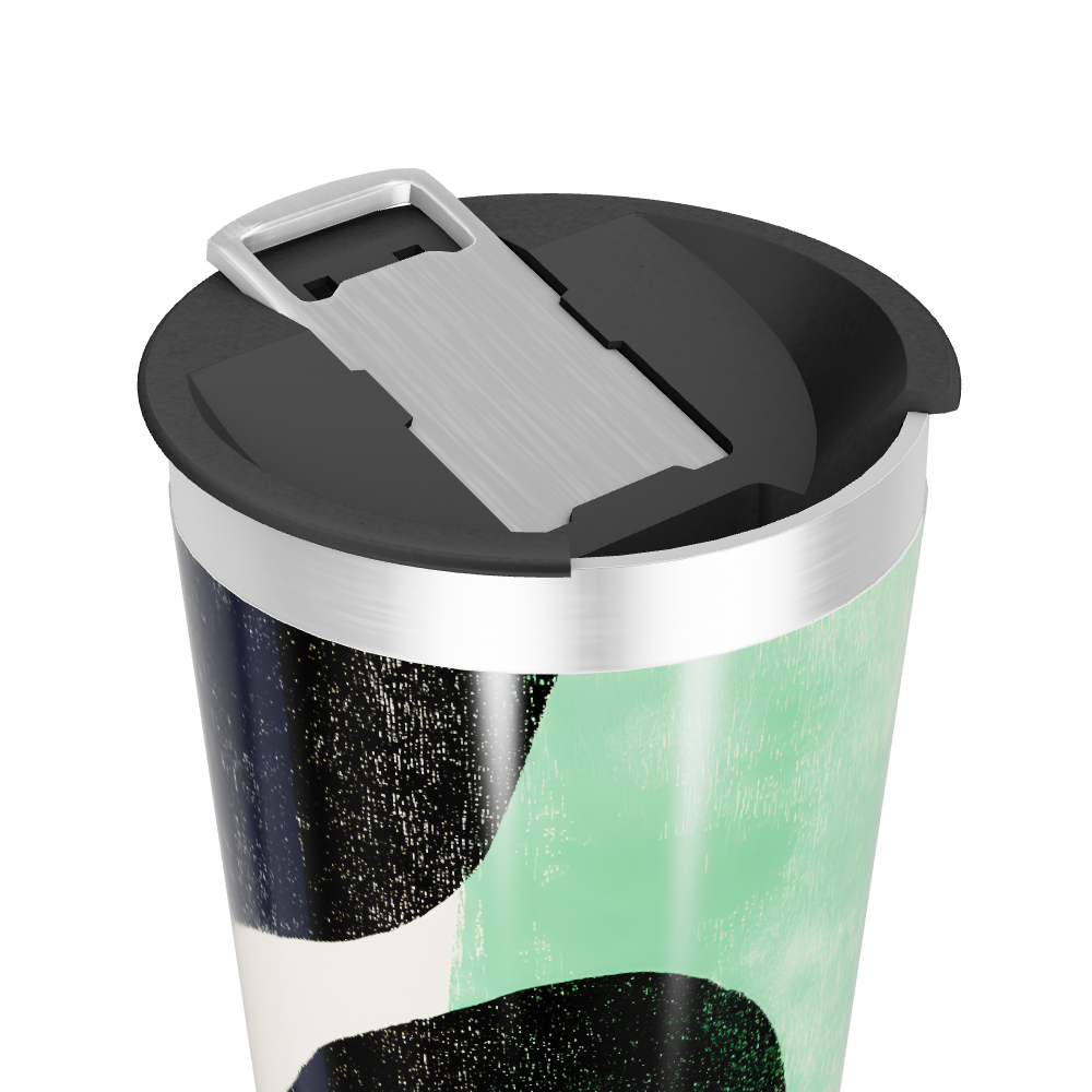 Copo Térmico - Verde com Estampa Preta