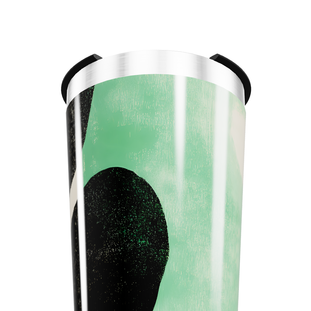 Copo Térmico - Verde com Estampa Preta