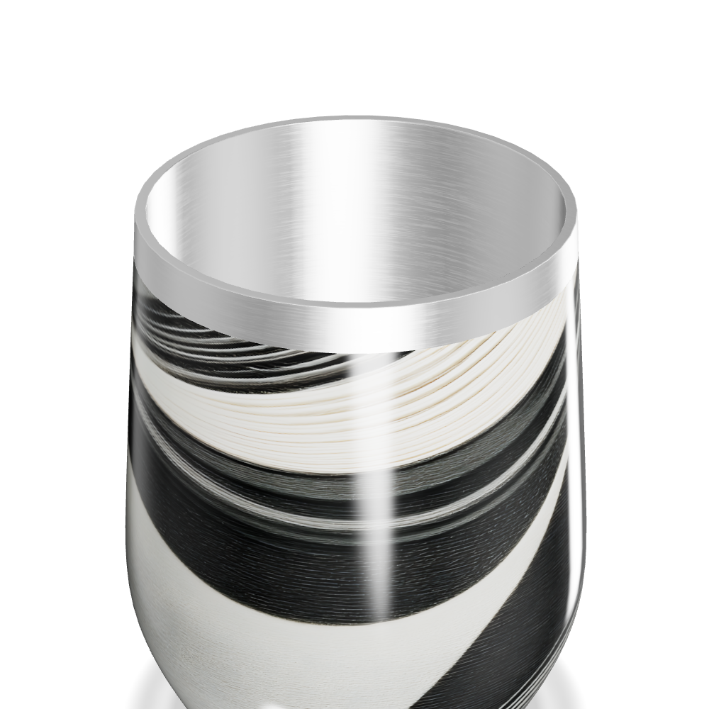 Copo Térmico Slim - Preto e Branco Listrado