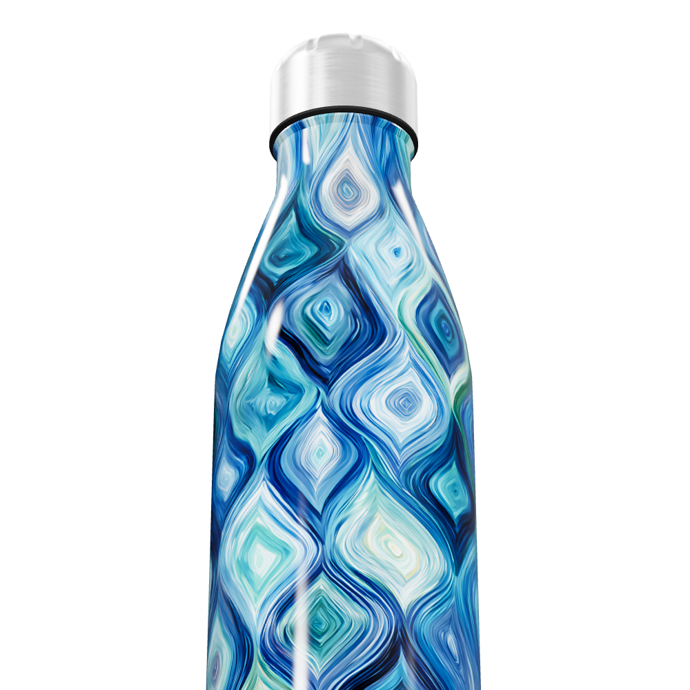 Garrafa Inox Azul - Estampa Ondas