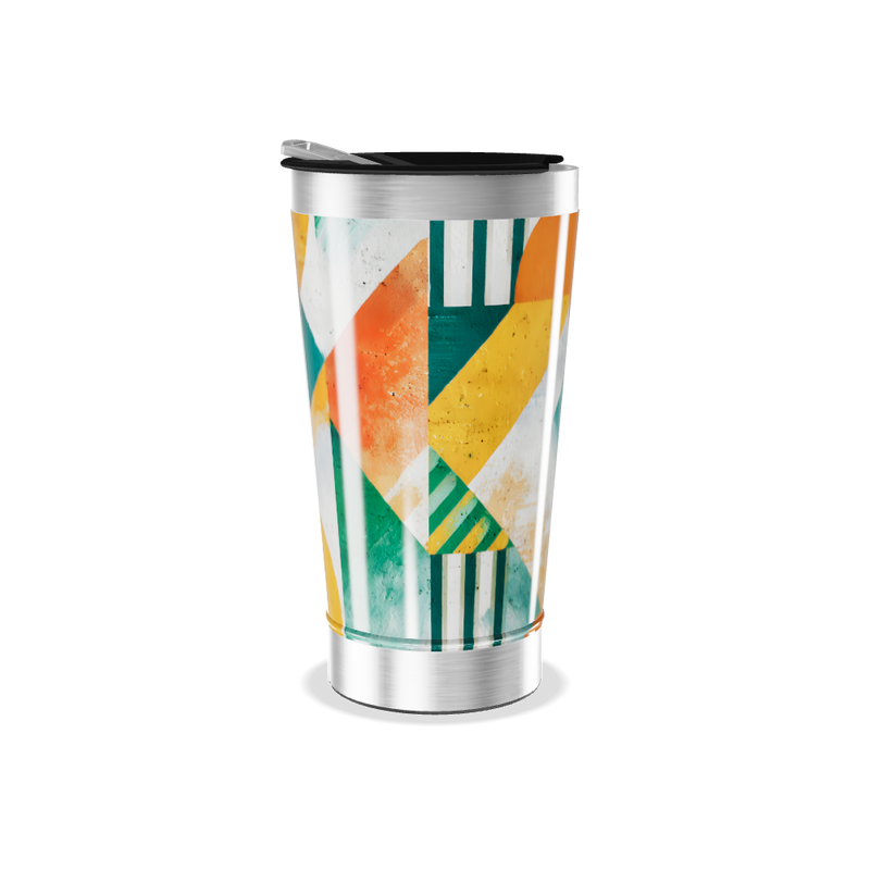 Copo Térmico - Com Estampa Geométrica Colorida