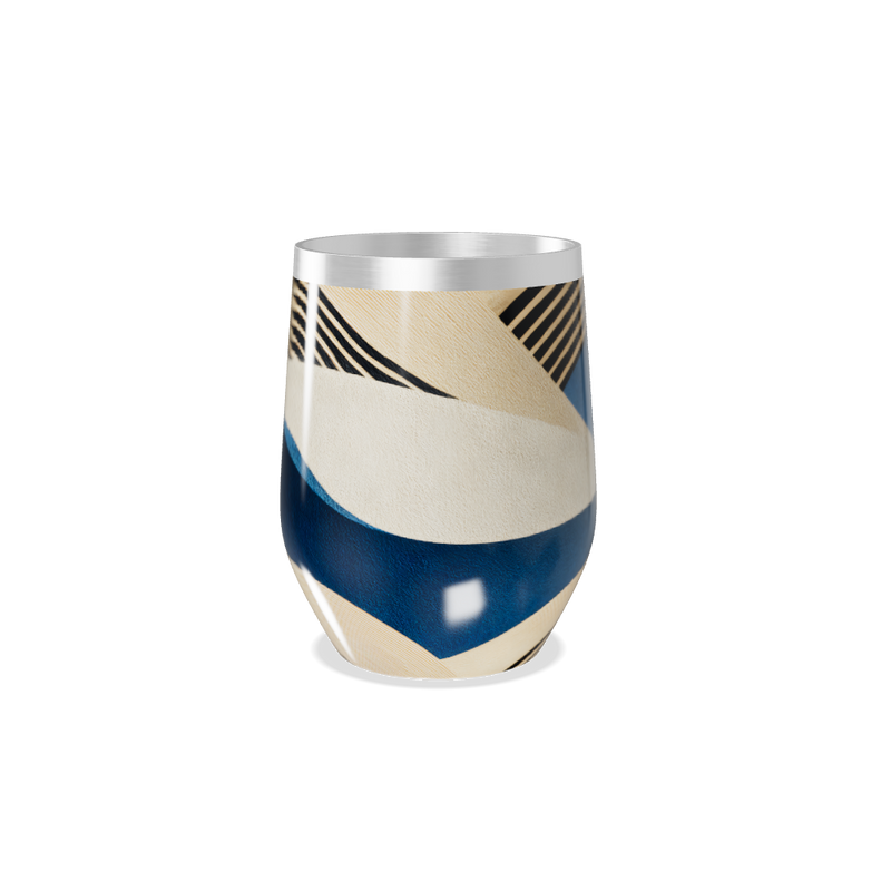 Copo Térmico Slim - Abstrato Azul e Bege