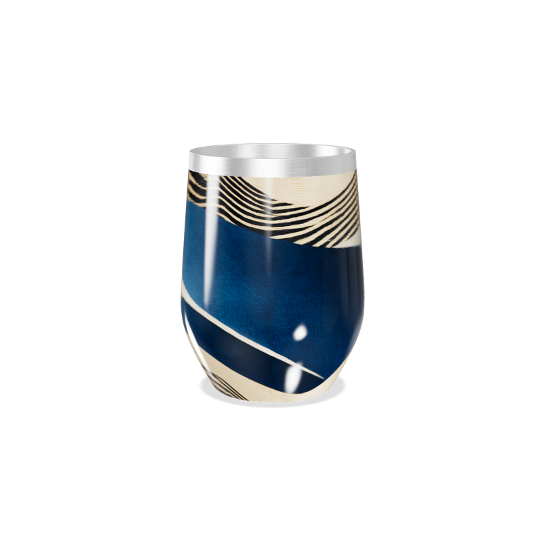 Copo Térmico Slim - Abstrato Azul e Bege