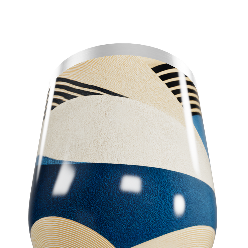 Copo Térmico Slim - Abstrato Azul e Bege