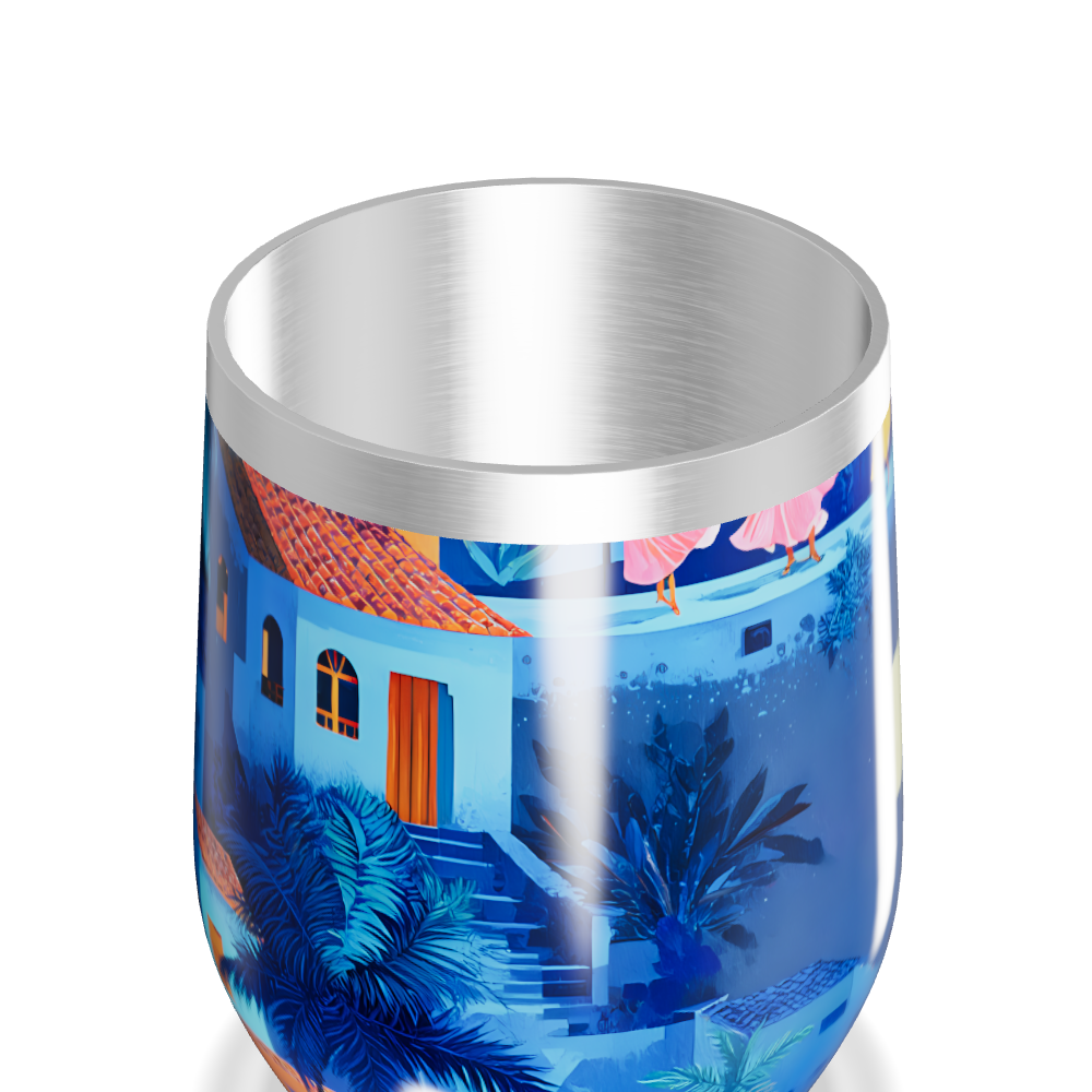 Copo Térmico Slim - Azul Ilustrado Noite