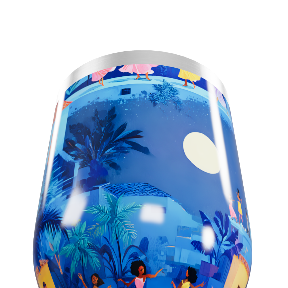 Copo Térmico Slim - Azul Ilustrado Noite