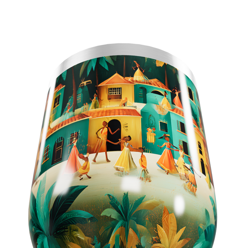 Copo Térmico Slim - Estampa Tropical Colorida