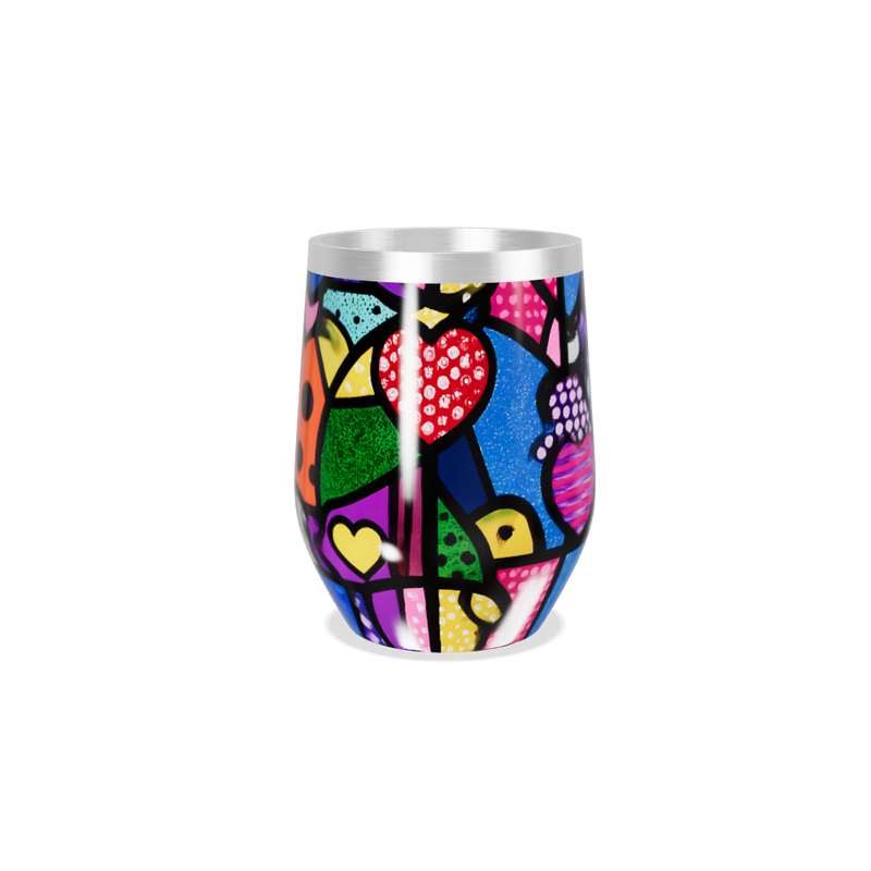 Copo Térmico Slim - Colorido Abstrato Aço Inox