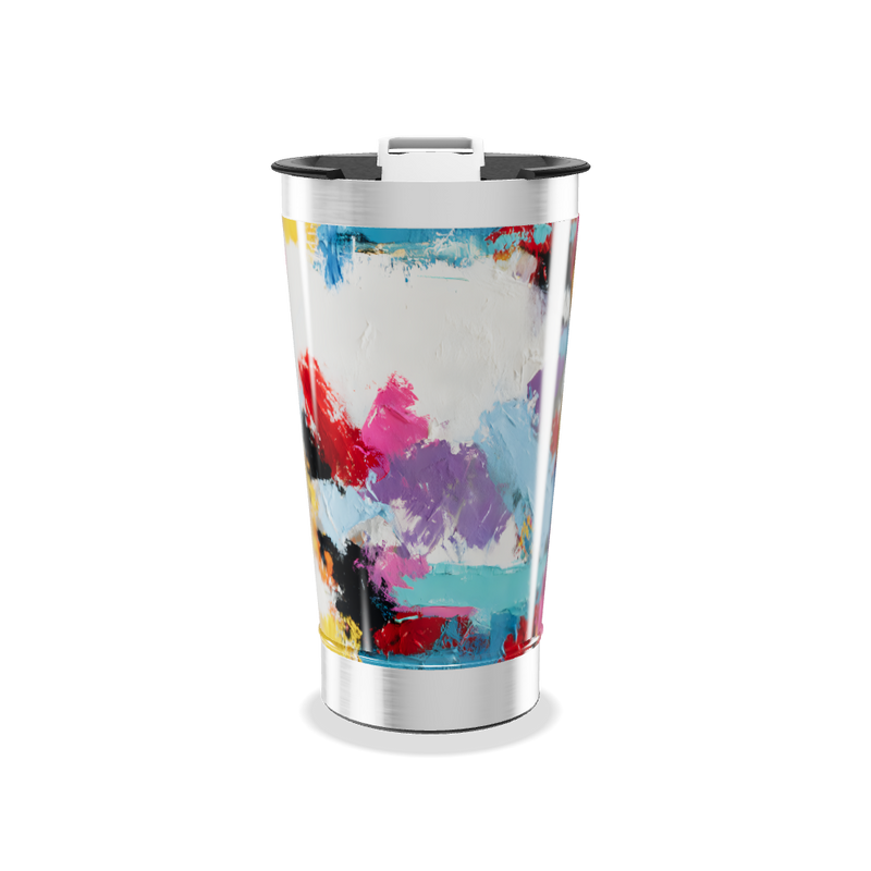 Copo Térmico - Estampa Abstrata Colorida