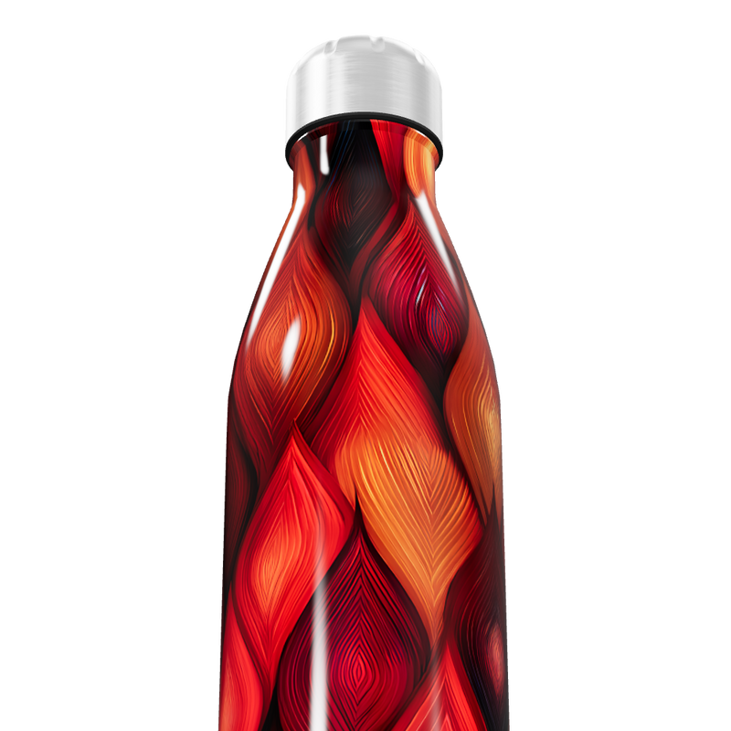 Garrafa Inox - Estampa Vermelha Abstrata