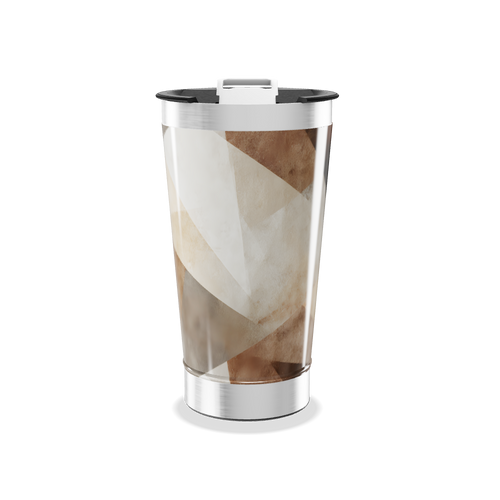 Copo Térmico - Estampa Geométrica Marrom