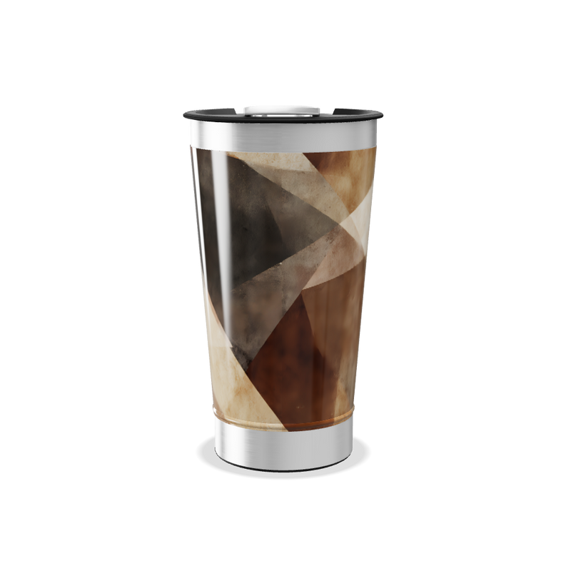 Copo Térmico - Estampa Geométrica Marrom