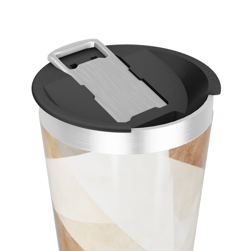 Copo Térmico - Estampa Geométrica Marrom