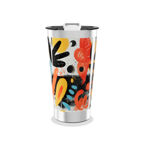 Copo Térmico - Estampa Colorida Abstrata