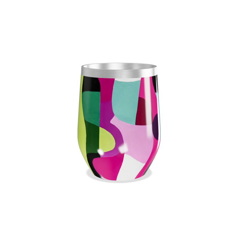 Copo Térmico Slim - Colorido Abstrato Inox