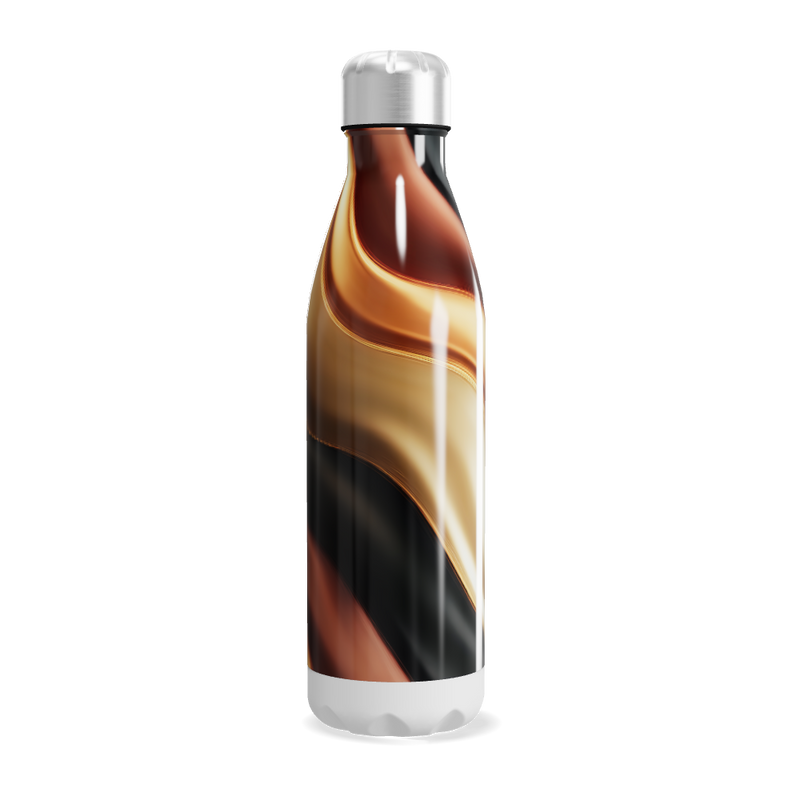 Garrafa Inox Estampa Marrom e Bege