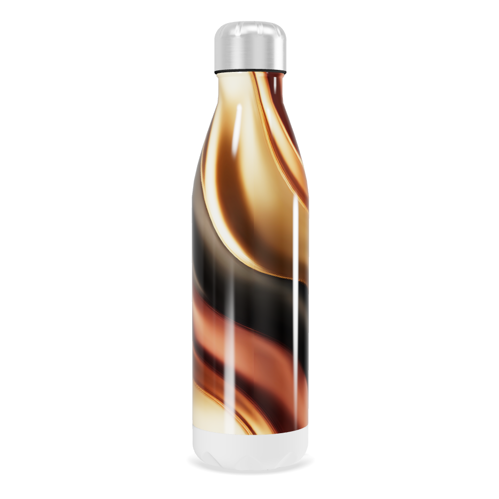 Garrafa Inox Estampa Marrom e Bege