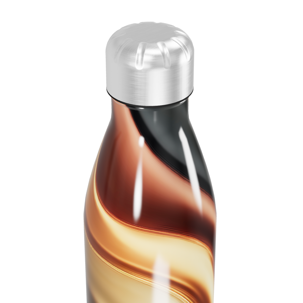 Garrafa Inox Estampa Marrom e Bege