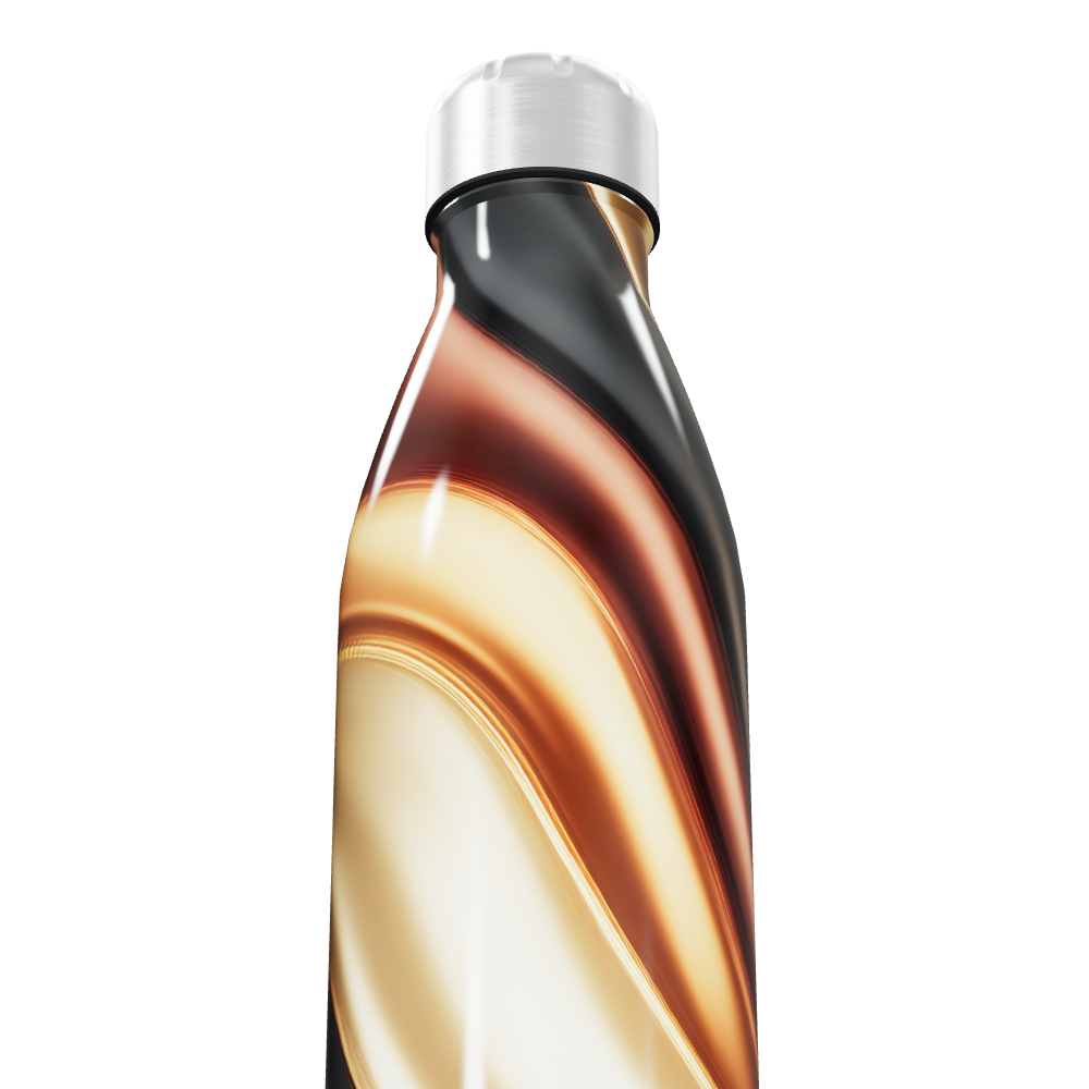 Garrafa Inox Estampa Marrom e Bege