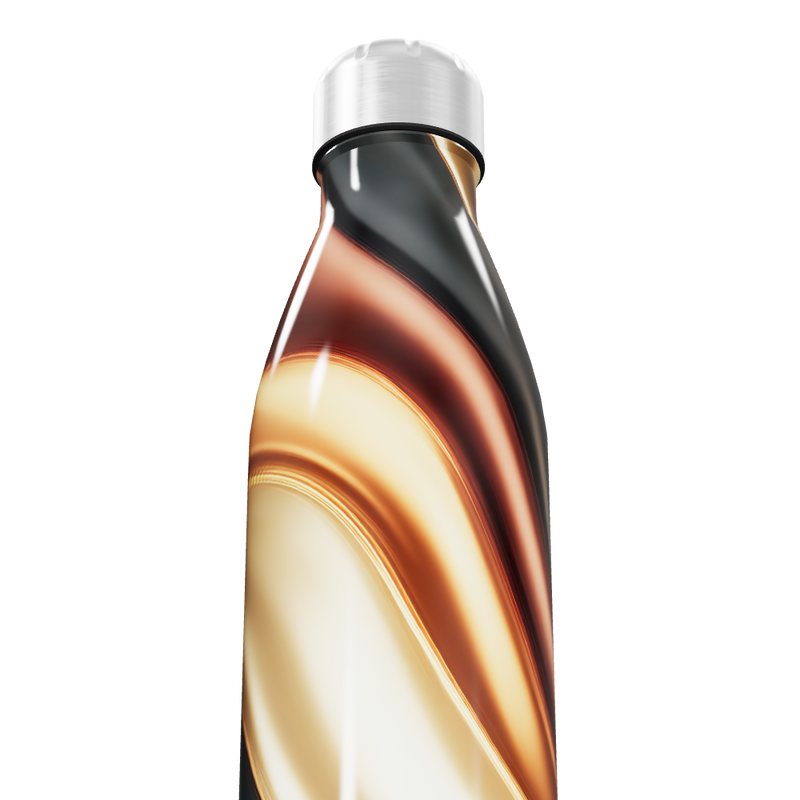 Garrafa Inox Estampa Marrom e Bege