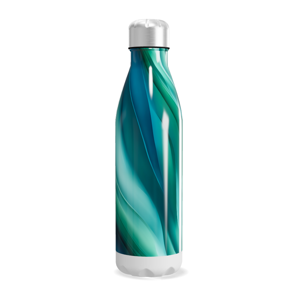 Garrafa Inox - Azul Turquesa Ondulada