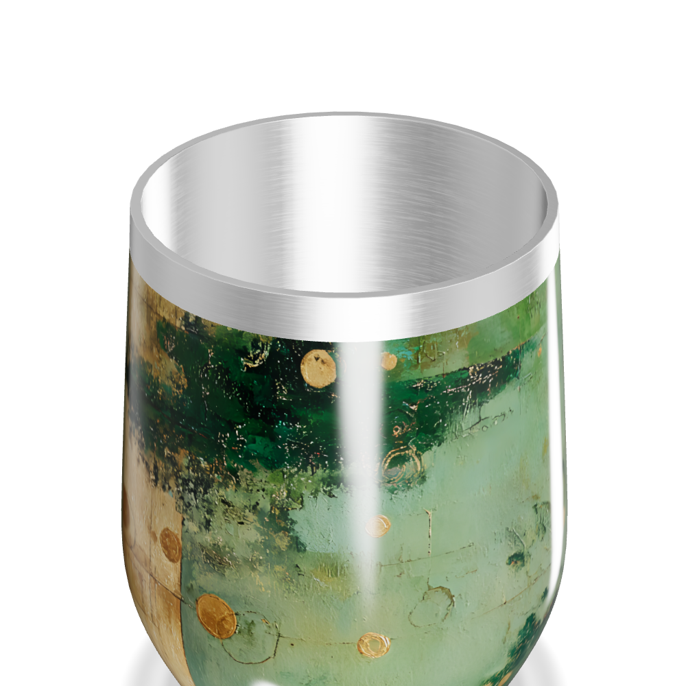 Copo Térmico Slim Verde Pontilhado Inox