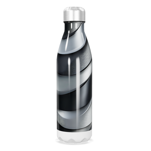 Garrafa Inox - Preto e Prata Espiral