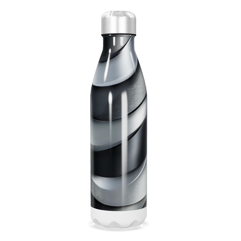 Garrafa Inox - Preto e Prata Espiral