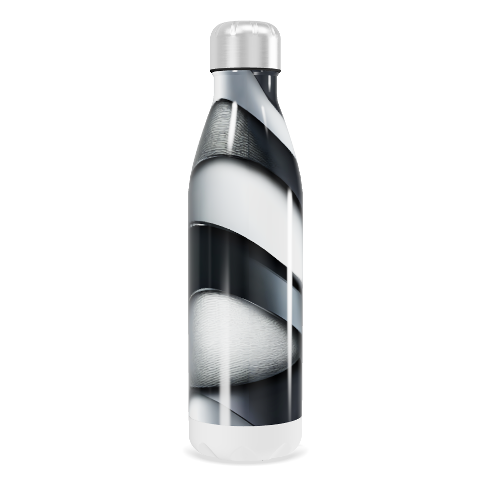 Garrafa Inox - Preto e Prata Espiral