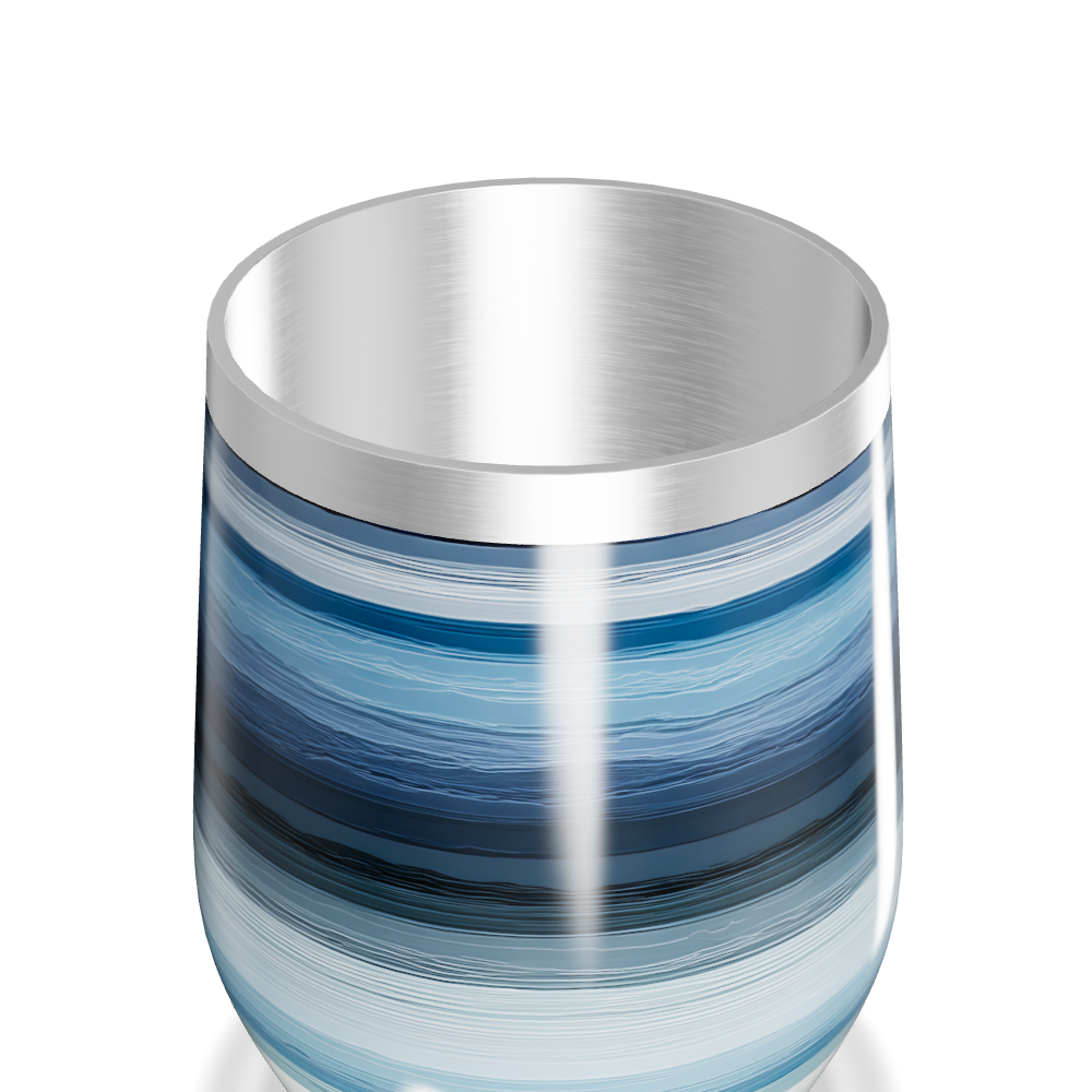 Copo Térmico Slim - Listras Azul Aço Inox