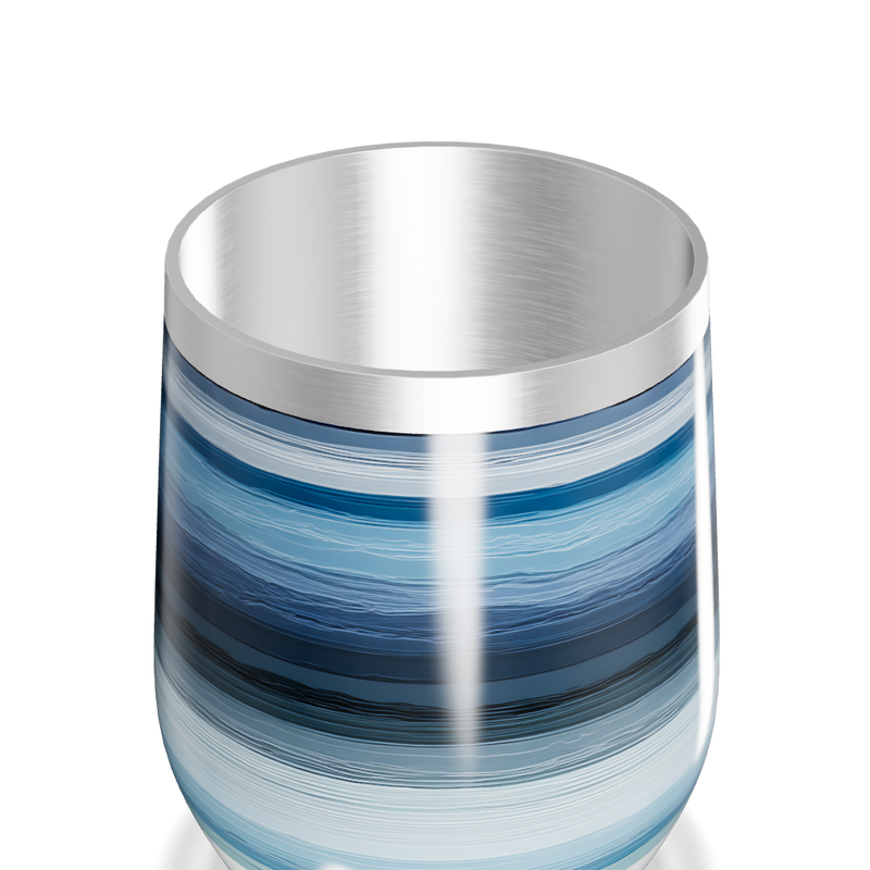 Copo Térmico Slim - Listras Azul Aço Inox