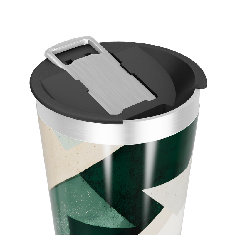 Copo Térmico - Estampa Geométrica Verde