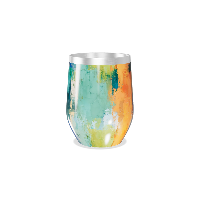 Copo Térmico Slim - Estampa Abstrata Colorida