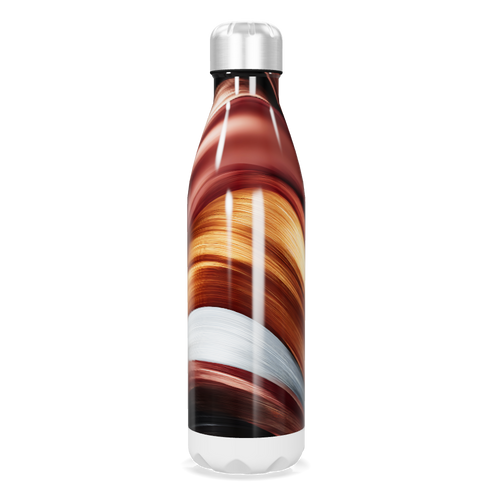 Garrafa Inox - Estampa Marrom e Branca