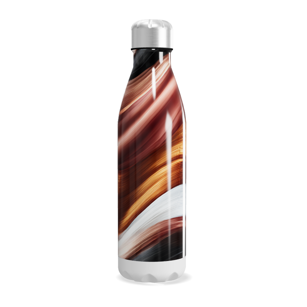 Garrafa Inox - Estampa Marrom e Branca