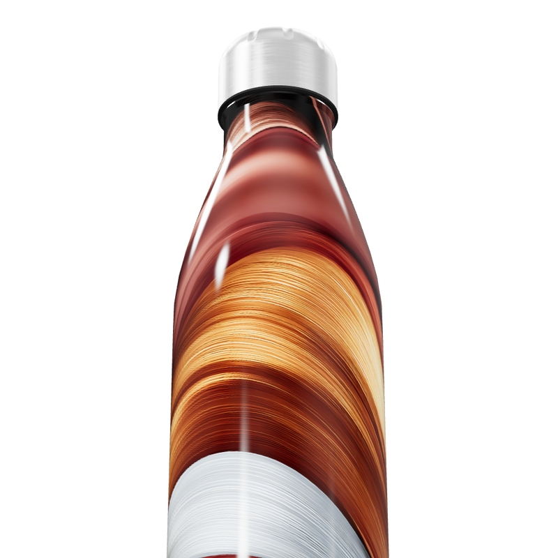 Garrafa Inox - Estampa Marrom e Branca