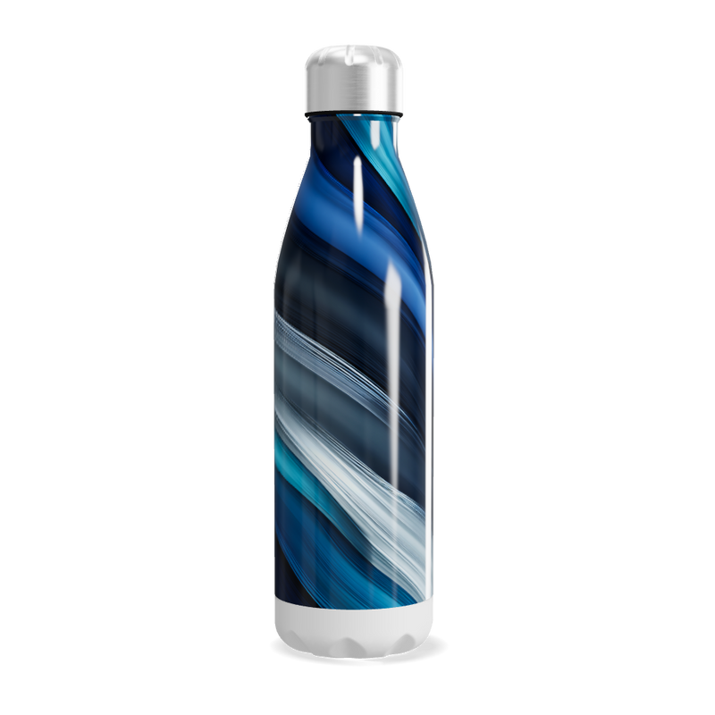 Garrafa Inox Azul - Estampa Ondulada