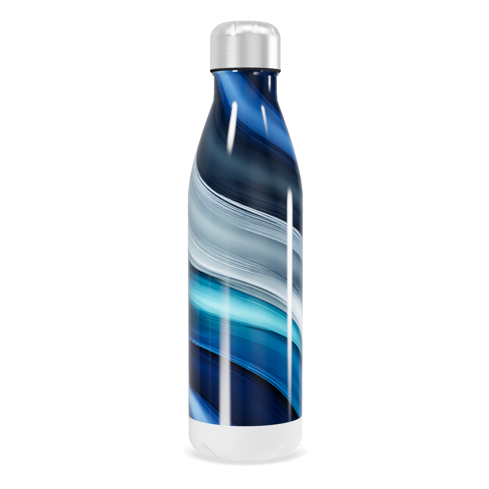 Garrafa Inox Azul - Estampa Ondulada