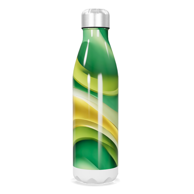 Garrafa Inox - Verde e Amarela Estampada