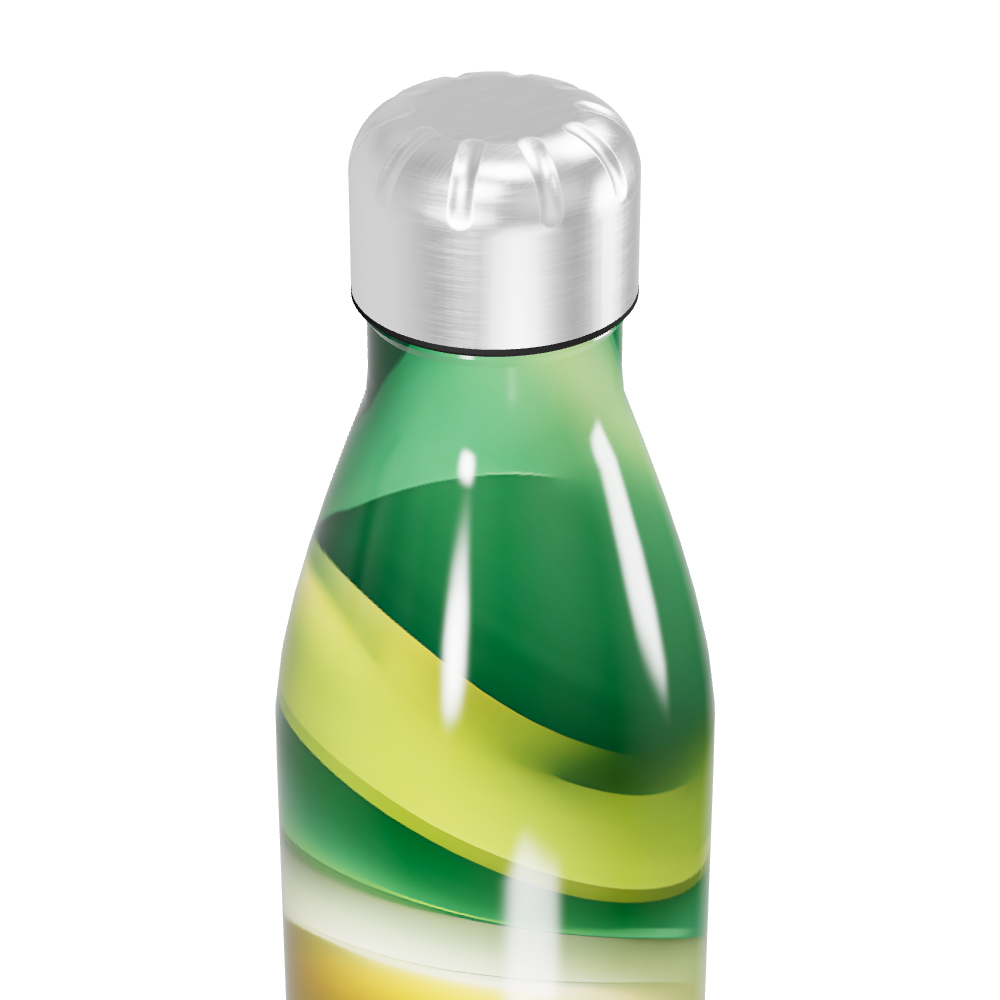 Garrafa Inox - Verde e Amarela Estampada