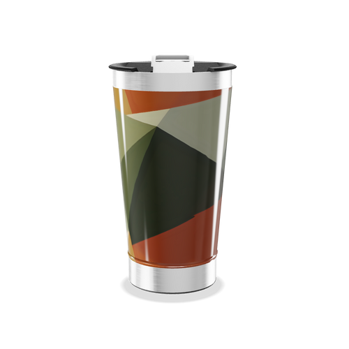 Copo Térmico - Geométrico Colorido Aço