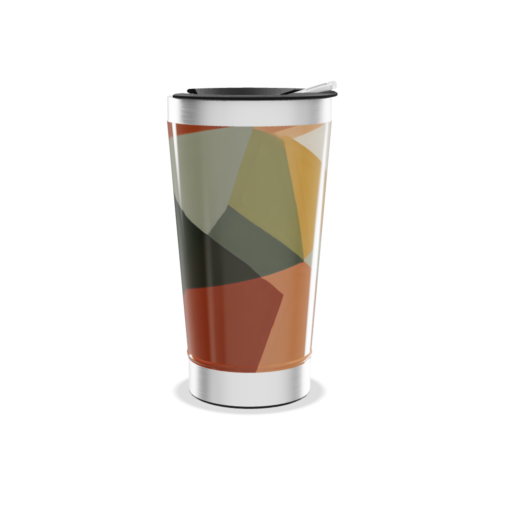 Copo Térmico - Geométrico Colorido Aço