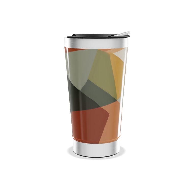 Copo Térmico - Geométrico Colorido Aço