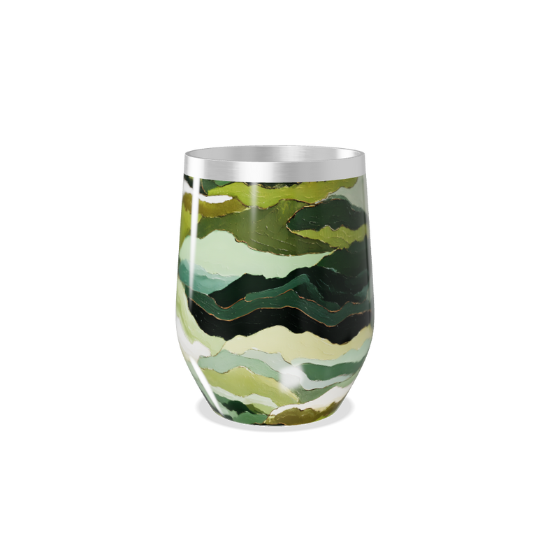 Copo Térmico Slim - Estampa Abstrata Verde