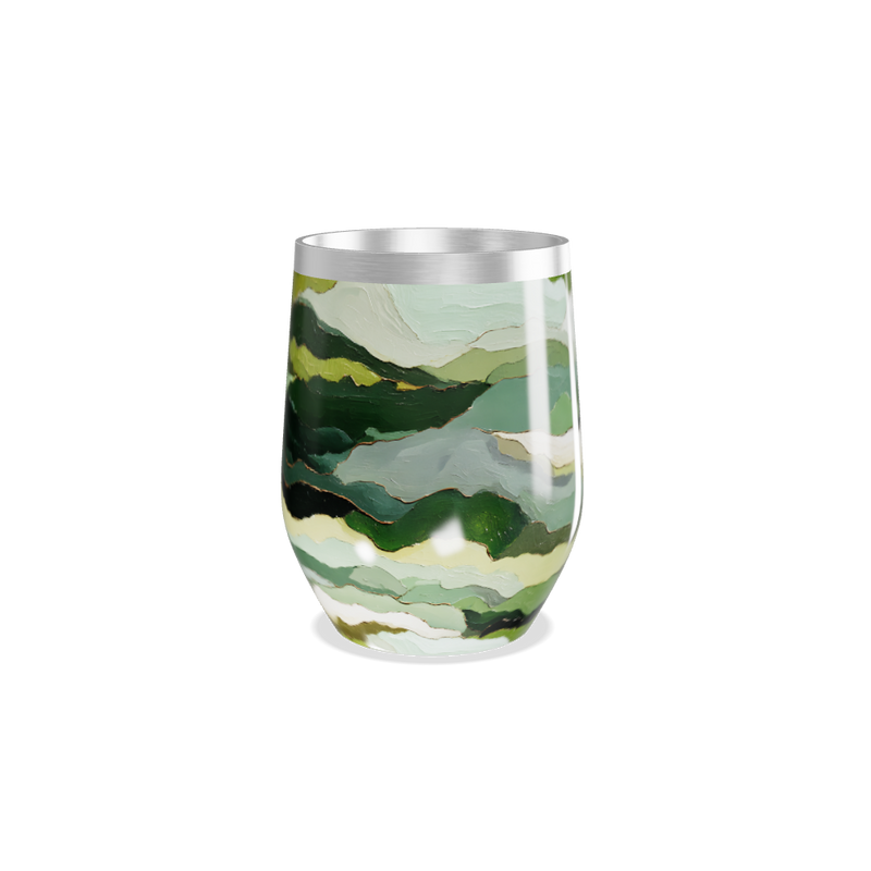 Copo Térmico Slim - Estampa Abstrata Verde