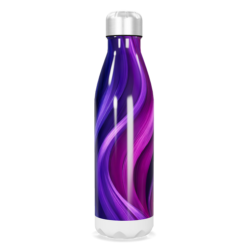 Garrafa Inox - Roxa com Estampa Ondulada