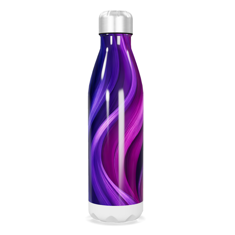 Garrafa Inox - Roxa com Estampa Ondulada