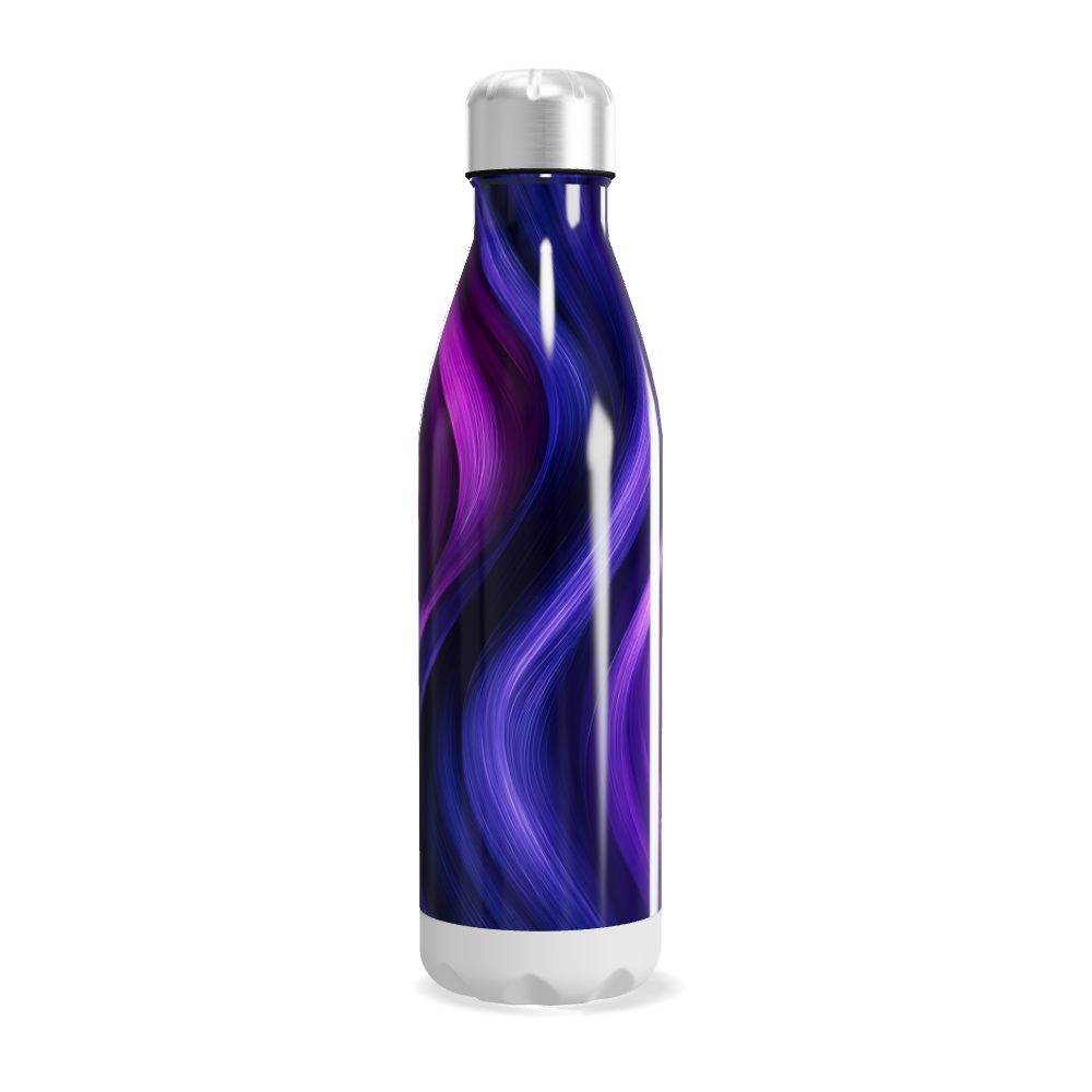 Garrafa Inox - Roxa com Estampa Ondulada