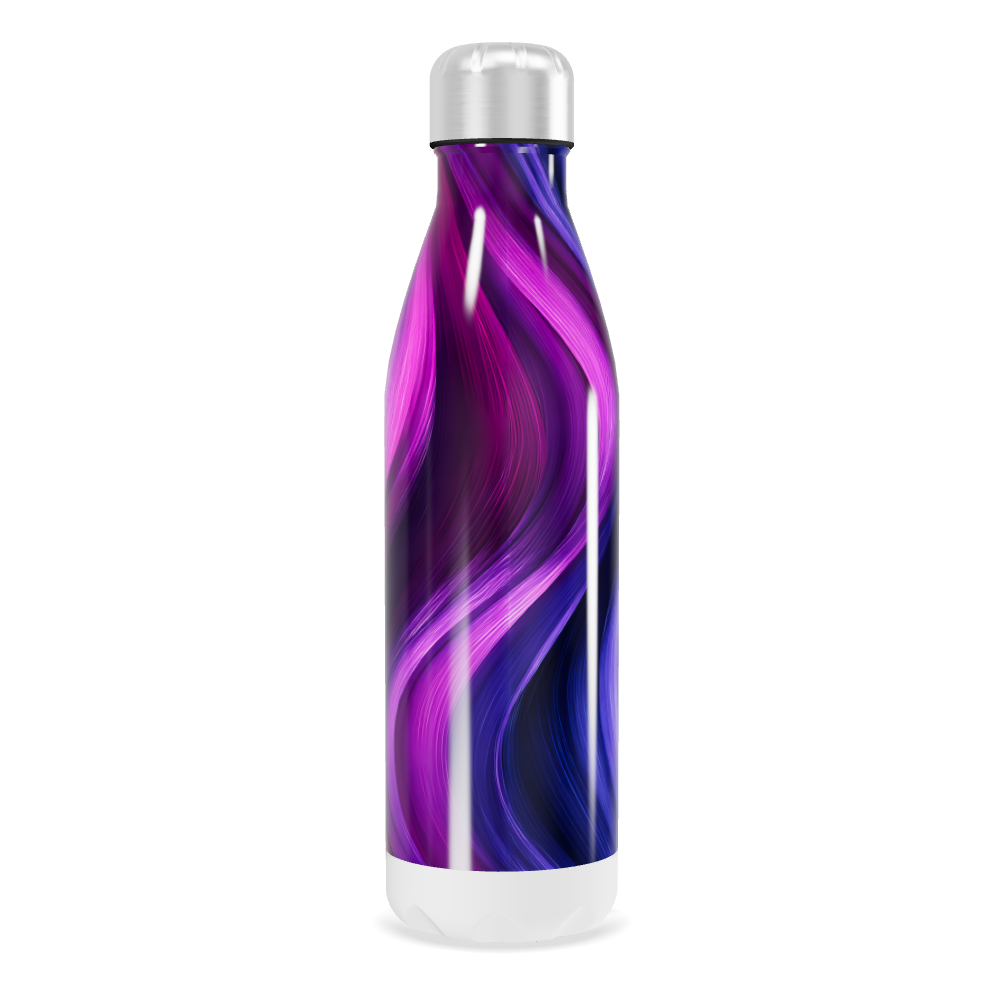 Garrafa Inox - Roxa com Estampa Ondulada