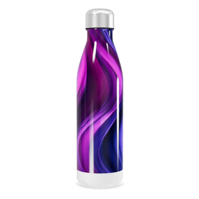 Garrafa Inox - Roxa com Estampa Ondulada